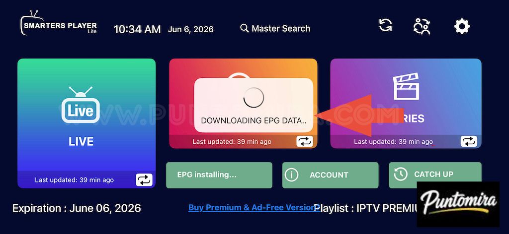Downloading EPG Data Downloading EPG Data message