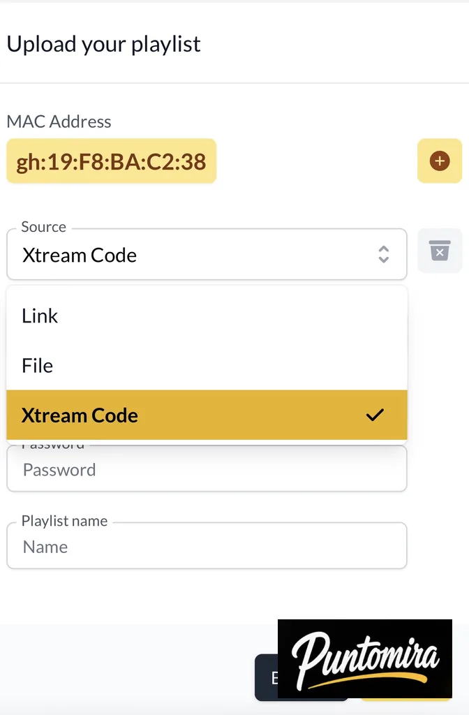 Étape 1 : Choisir Xtream Codes API