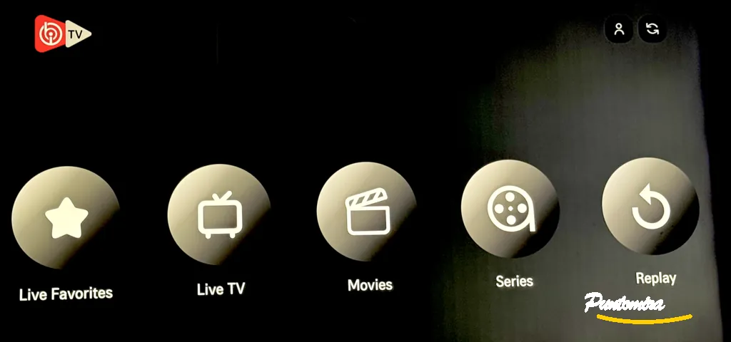 IBO Player - Interface principale sur LG TV